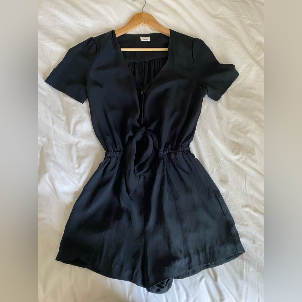 Wilfred Black Tie-Front Romper
